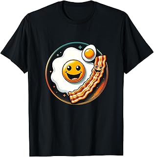 Egg and Bacon Smile Face Funny Breakfast Food Lover Meme T-Shirt