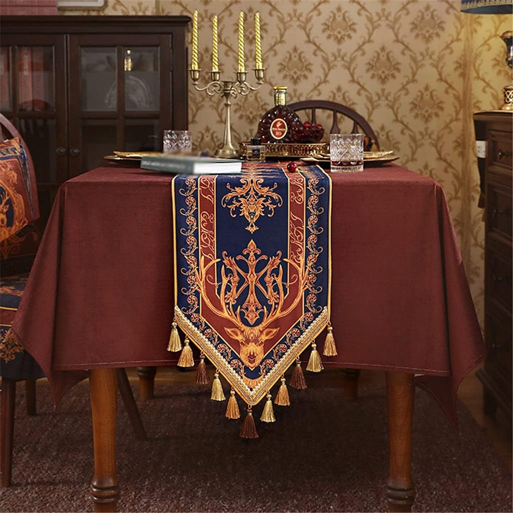 Table Runner European Long Tablecloth Retro Chest of Drawers Sideboard Decoration Cloth(30 * 240cm)