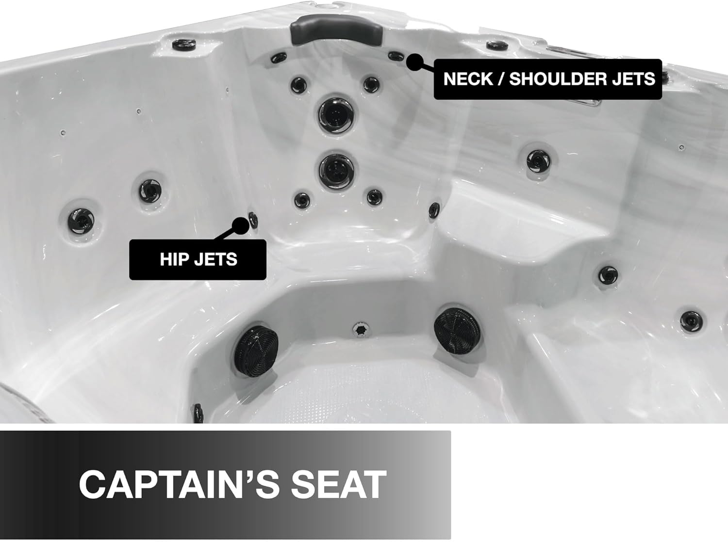 Liberty Spas KH-10208 Model LYS7000 Luxury 7 Person Hot Tub Spa; 46 Hydrotherapy Jets; 240V-50A; Dual 2-Speed 5 HP Pumps; 5.5 kW Heater; Glacier Filtration; Bluetooth Audio; LED Lighting; Waterfall