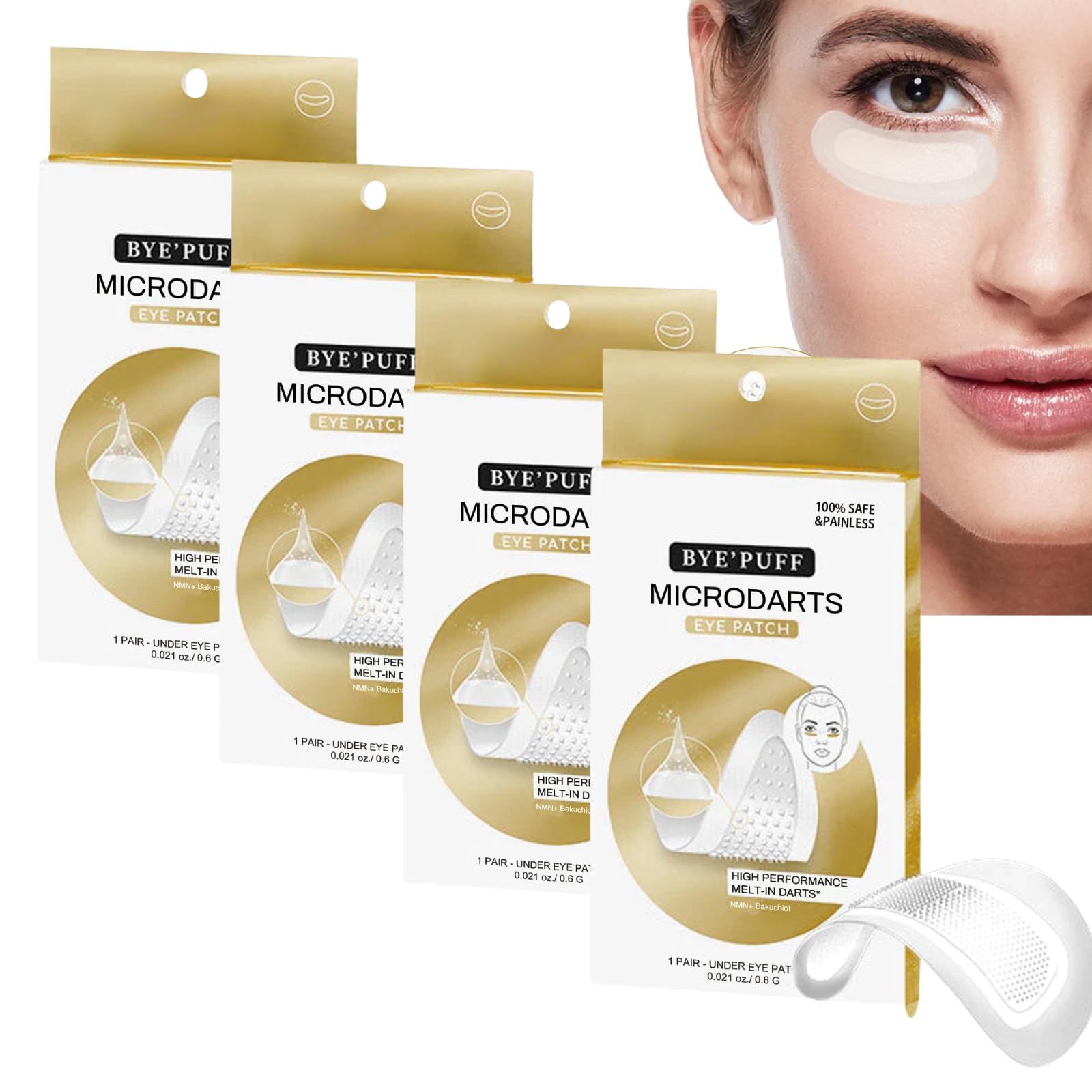 Nano Microneedle Patch for Eye,Dissolving Microneedle Eye Patches,Micro Needle Patches with Glycerin,Hyaluronic Acid-Anti-Wrinkle Under Eye Gel,Micro Needle Patches for Puffy Eyes&Dark Circles (8PCS)