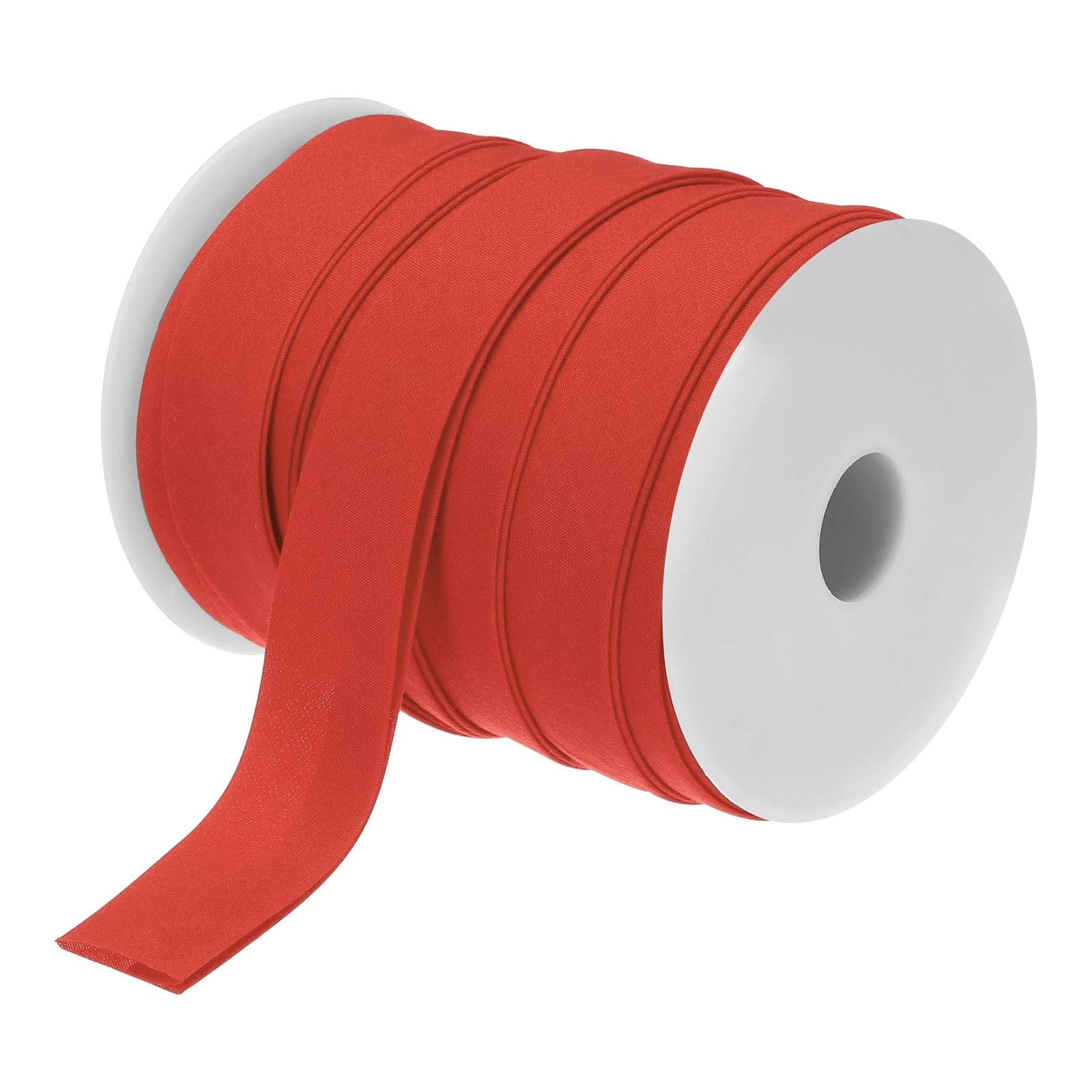 MECCANIXITY 1 Inch Double Fold Bias Tape Polyester Continuous Bulk Bias Tape for Sewing,Seaming Quilting Hemming Binding Crafts (Red 25 Yards)