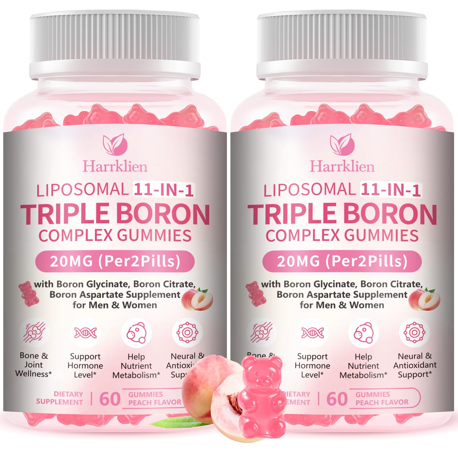 [BRSRYZDQDEBGK3T2] Liposomal Triple Boron Complex Gummies - Boron Supplements for Men & Women