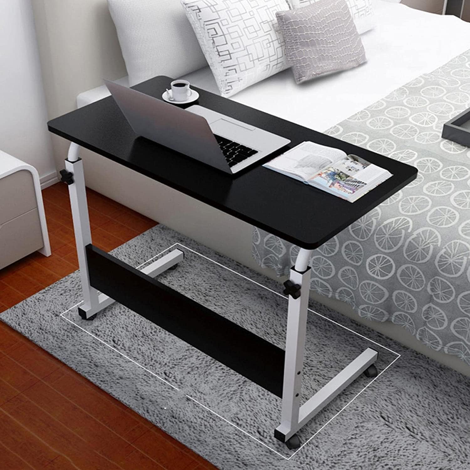 Adjustable TV Tray Table with Cup Holder,Home Office Desk Can Be Raised and Lowered Folding Tilt Angle Adjustments The Original TV Tray