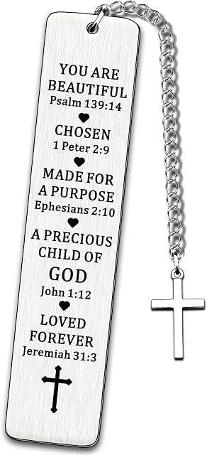 JMIMO Inspirational Christian Bookmark Gift for Women Graduation Gift Bible Verse Bookmark for Girl Book Lovers Birthday Valentine Day Christmas Baptism Religious Church Gifts for Female Friend