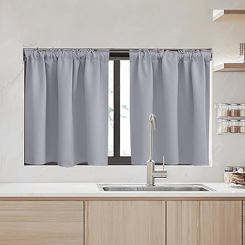 Miniatura 2 de RYB HOME Cortinas opacas para ventana de cocina, cortinas opacas de privacidad para dormitorio, baño, comedor, sala de estar, cafetería, oficina,
