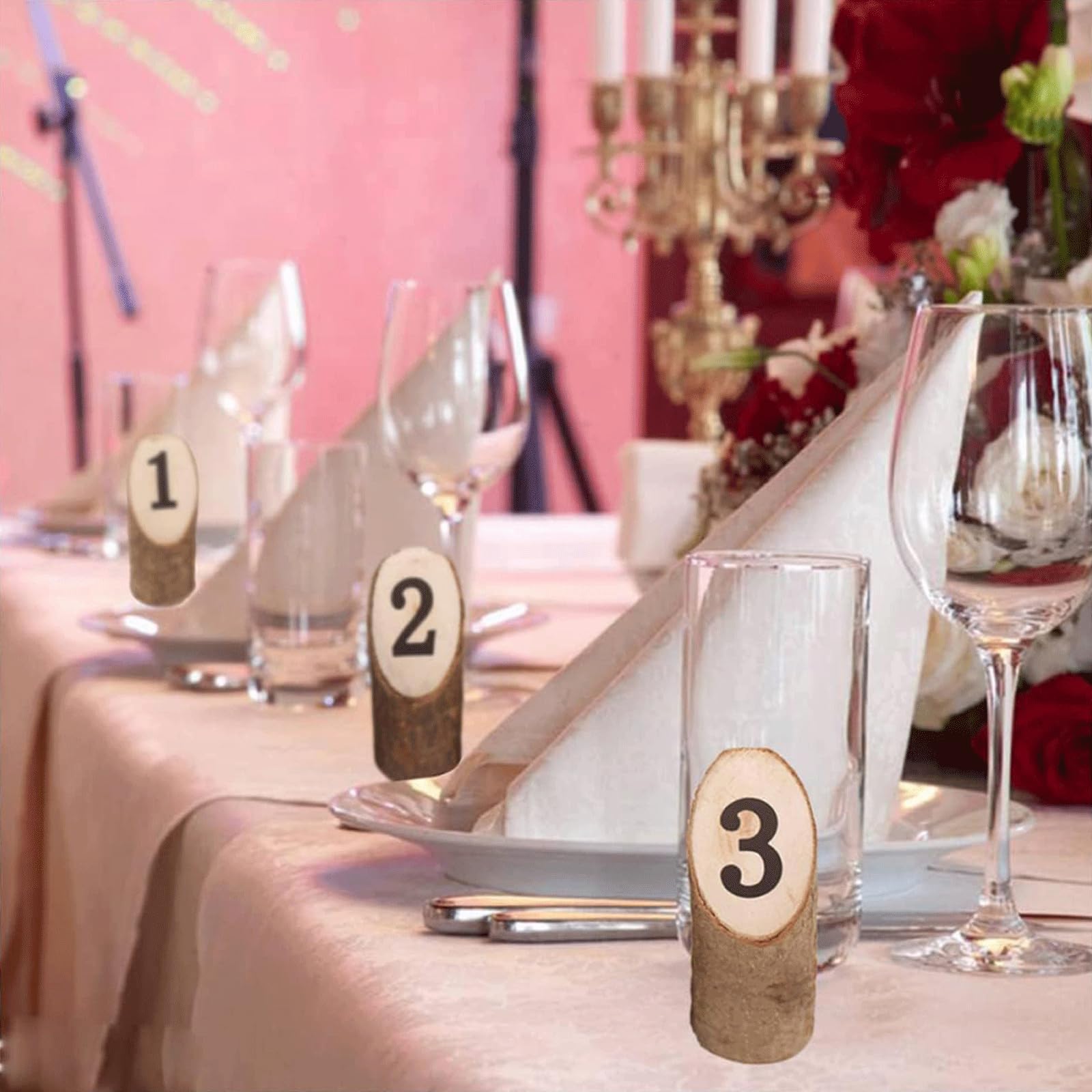 Soporte para números de Mesa de tocón de árbol, Soporte para Tarjetas de Mesa de Madera Natural, Tarjetas para Asientos de Mesa, decoración de restaurantes y Bodas