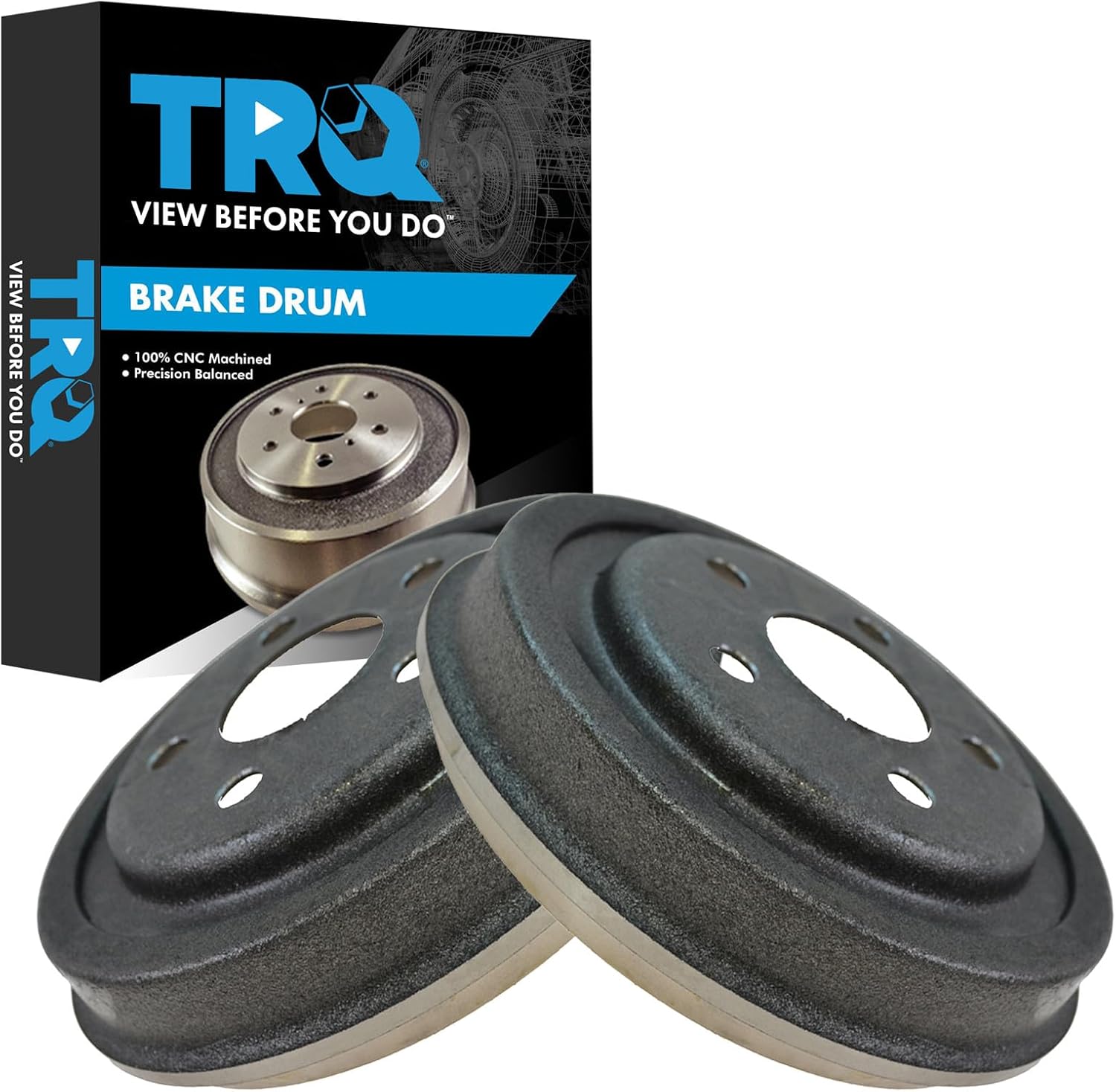 TRQ Brake Drum Rear Driver & Passenger Side Pair for Chrysler Dodge Plymouth