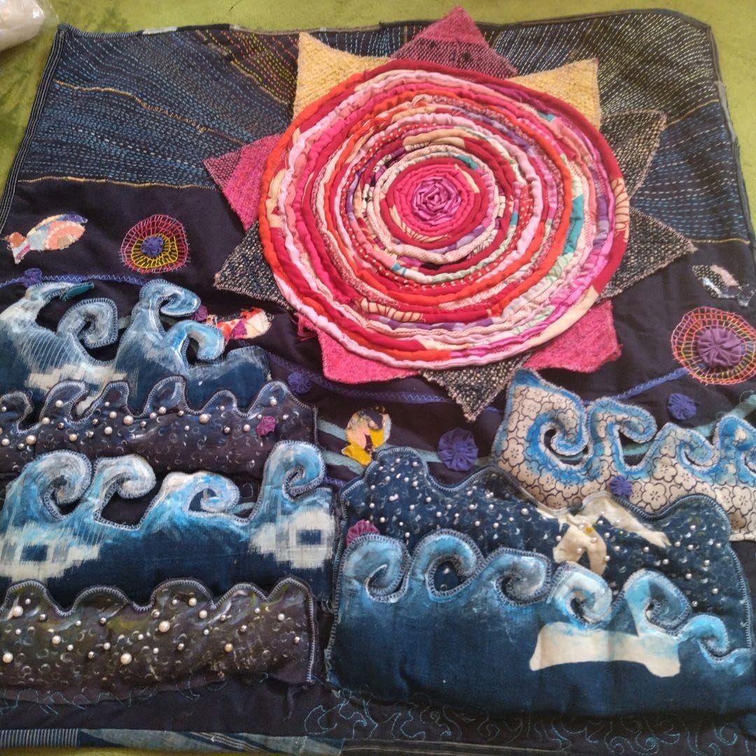 キルト80✕80cm キルトジャパン入賞作品 思い切って手放し彡 重量感