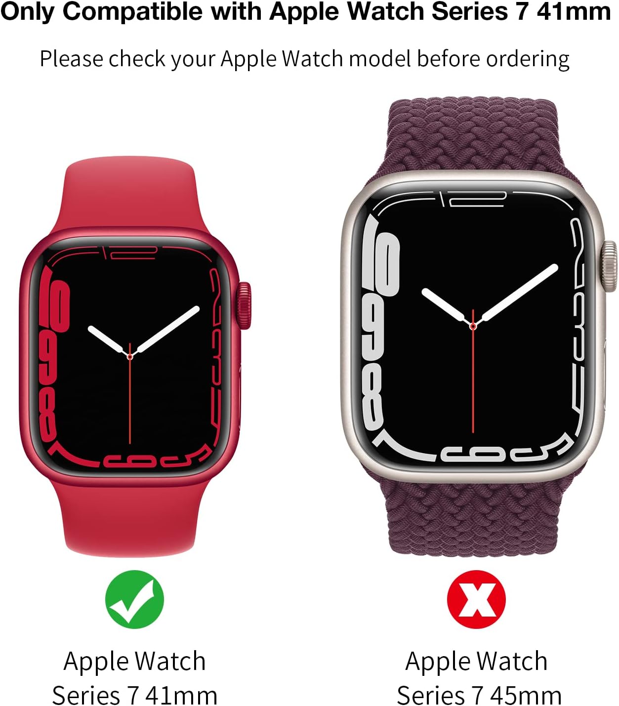 LK 2 Pack Hard PC Case with Tempered Glass Screen Protector Compatible with Apple Watch Series 7 41mm, Touch Sensitive, HD Ultra-Thin, Full Protective Cover for iWatch 41mm, Red