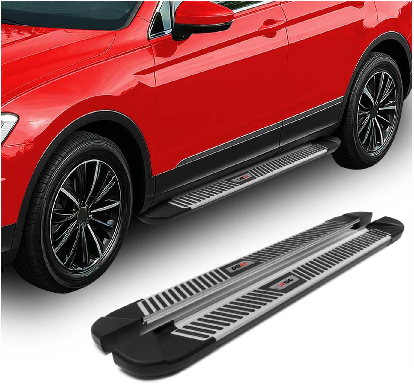 OMAC Side Step Nerf Bars Running Boards for Land Rover LR4 2010-2016 Alu Black Gray