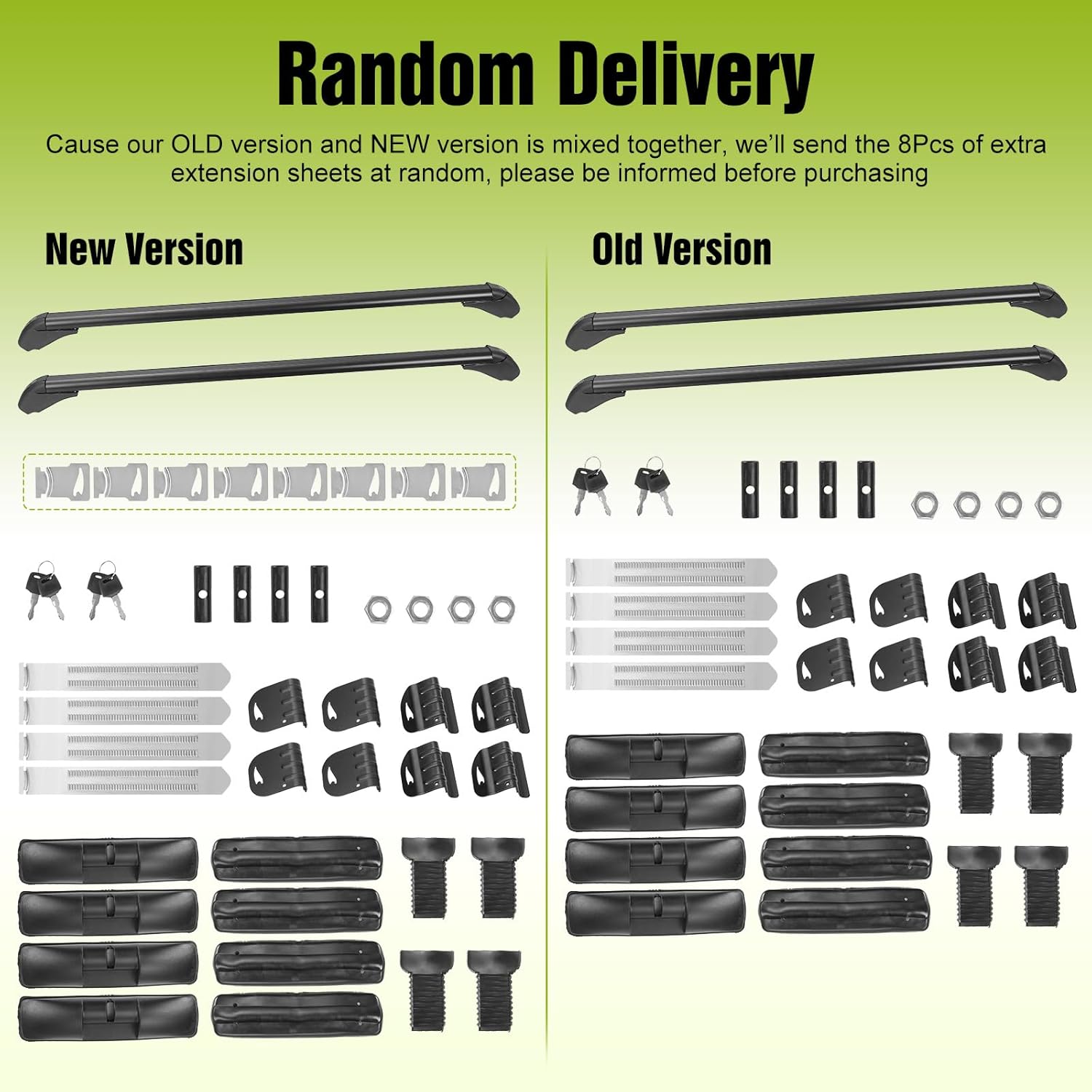 Universal Car Roof Rack 42.91in-44.88in, Heavy-Duty Aluminum Adjustable Roof Rack Cross Bars for Kayak, Bike, Luggage, Roof Rails with Theft Lock for Bare Roof Cars, 165lbs Load Capacity (43)