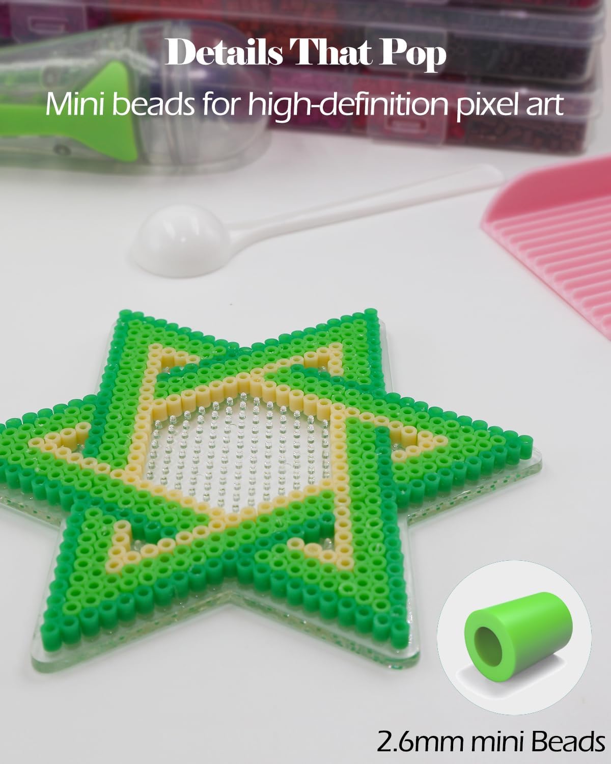 2.6mm Fuse Beads Kit 96 Colors 52000pcs, Iron Beads for Kids Kit