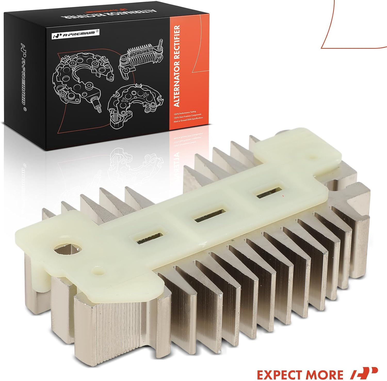A-Premium Alternator Rectifier Compatible with Jeep Wrangler, Cherokee, CJ5, Scrambler, Comanche & Pontiac 6000, Acadian, Astre & AMC AMX, Eagle & Buick Apollo, Regal, Century & Cadillac Brougham