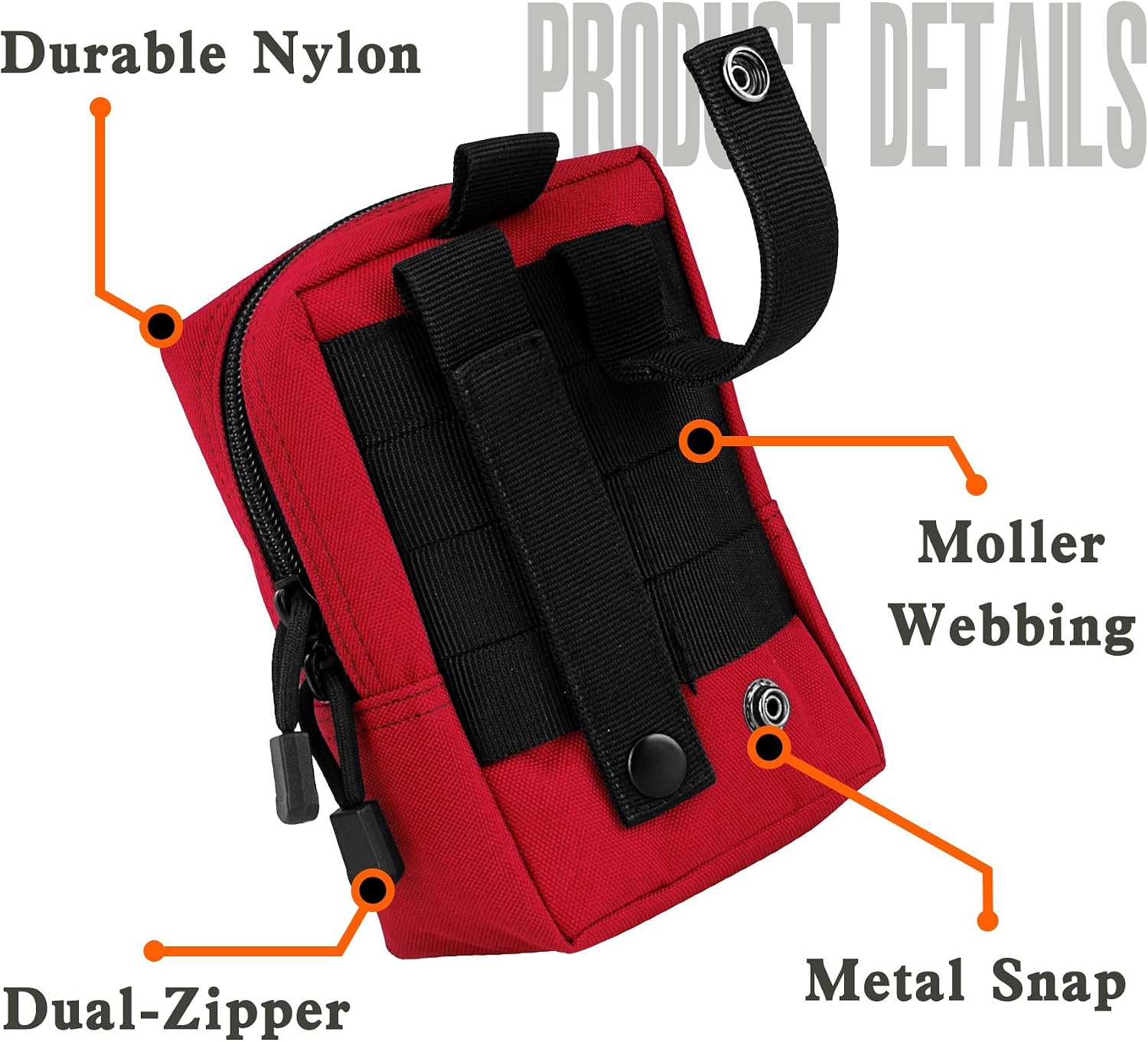 bvya Tactical Molle Pouch Multi-Purpose Compact Waist Pack Water-Resistant Small Utility EDC Pouch with Flag Patch for Molle Backpack, Mini Compass Included image 4