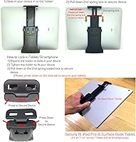 Vista 4 de AccessoryBasics EasyAdjust soporte para micrófono de platillo, apto para Apple iPad PRO Air Mini Samsung Galaxy Tab Surface Pro/Book y teléfonos