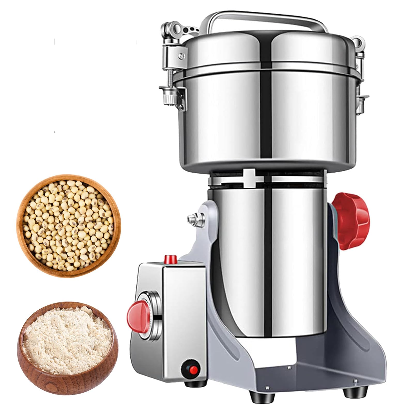 Pnpaea Electric Grain Grinder Mill,Spice Grinder,Coffee Grinder,304 Stainless Steel with Overload Protection for Spice/Herb 430-2500g