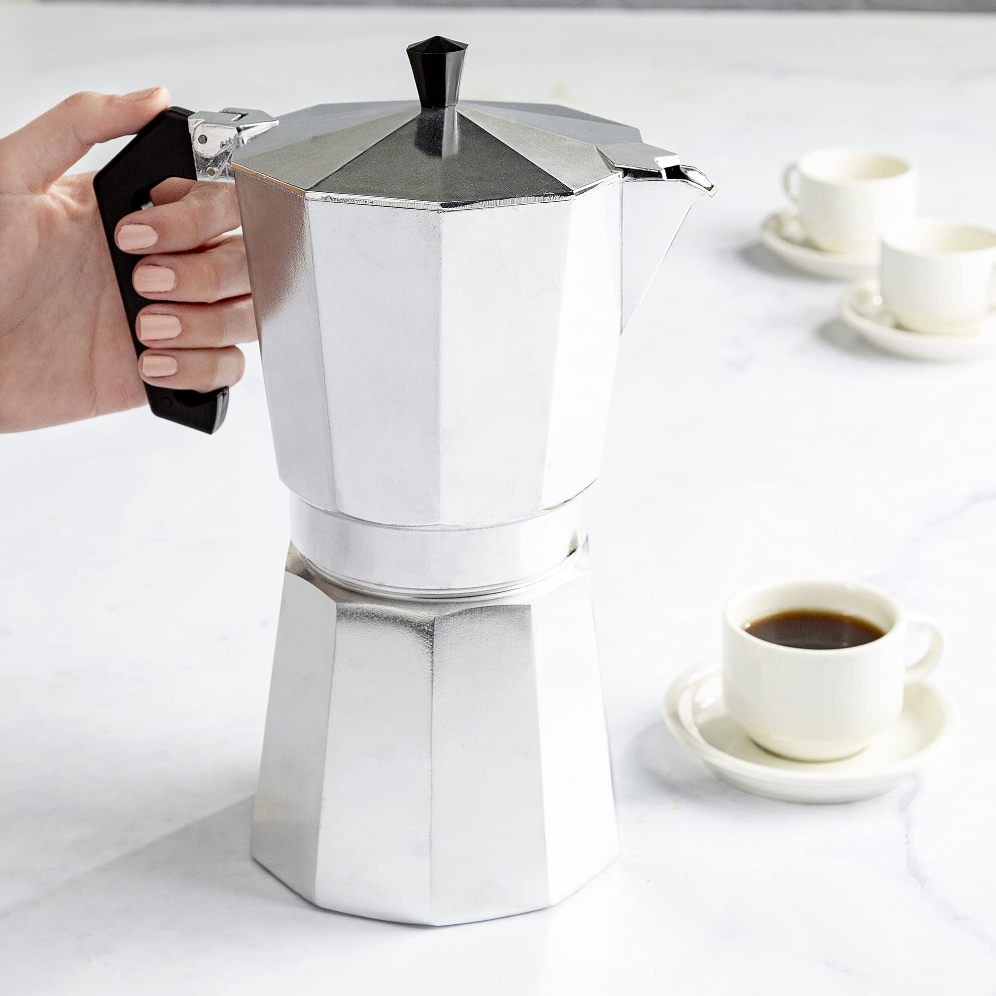 Primula 12-Cup Aluminio Parte superior del hornillo Cafetera Espresso