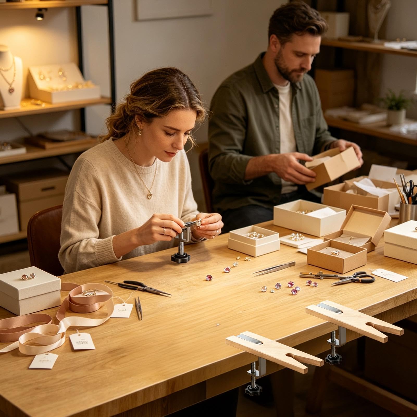 Bench Pin con abrazadera de tornillo C, en V de madera, herramientas