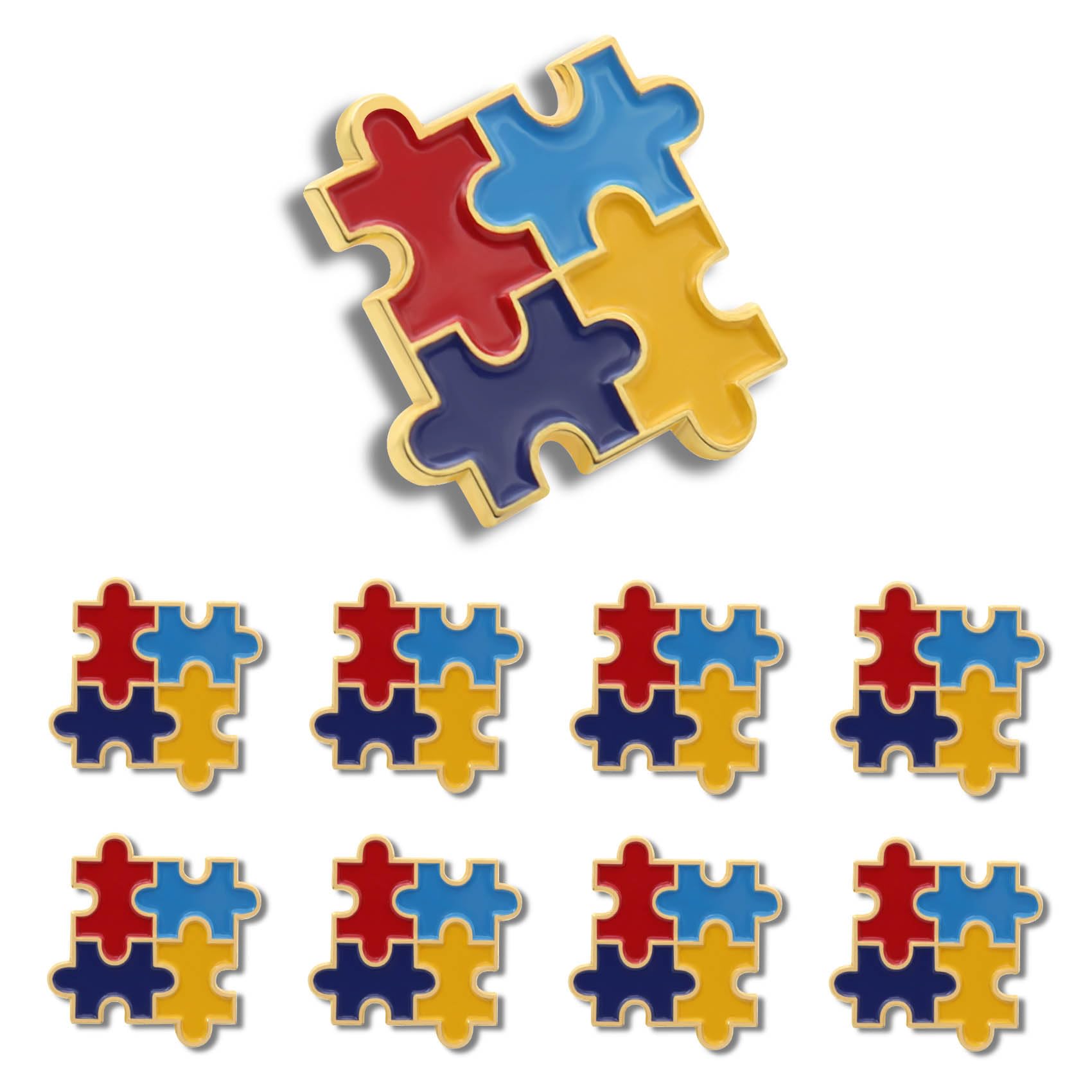12/24/50/100Pack Autism Puzzle Lapel Pins Bulk– Autistic Autism/Asperger’s Spectrum Disorder ASD Support Love Cause Awareness Pins
