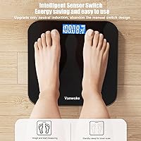 Vista 2 de Smart Scale for Body Weight Digital Bathroom Scale with Temperature Indication Corner Design Highly Accurate Body Weight Scale Black Body Fat Scale