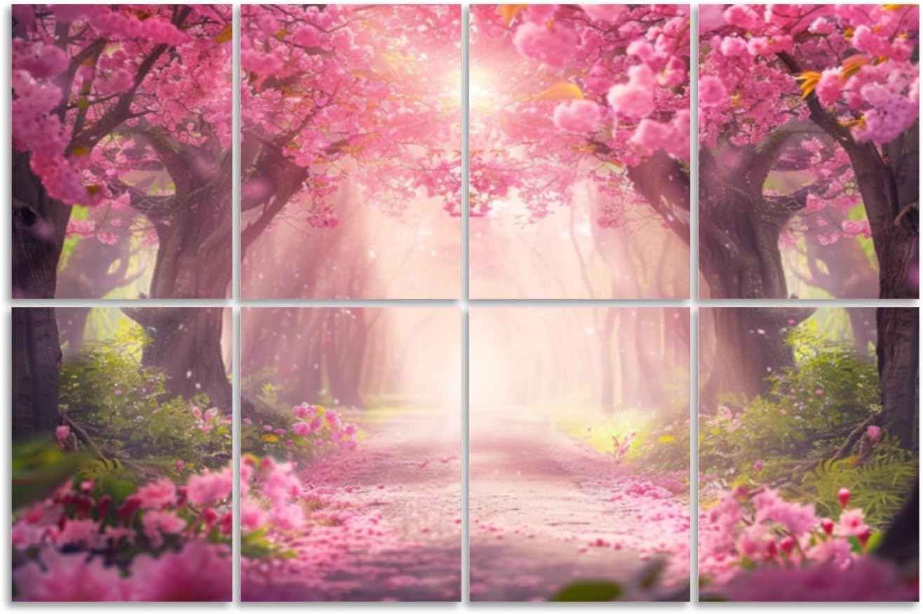 8 Pack Paneles Acústicos Decorativos con Imágenes de Bosque y Árboles para Habitación, 48"x32" miniatura 1