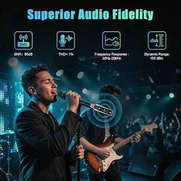 Aveek Wireless XLR Transmitter Receiver System for Dynamic Mic, 200FT Range