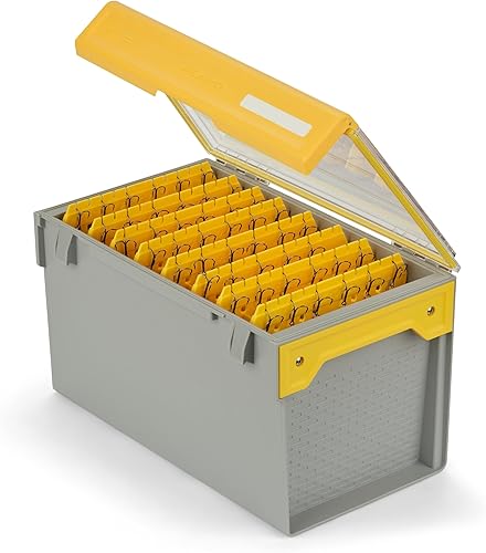 Miniatura 192 de Plano Edge 3700 - Caja de almacenamiento vertical de cebo y cebo espía, gris y amarillo, soporta hasta 52 cebos verticales, caja organizadora