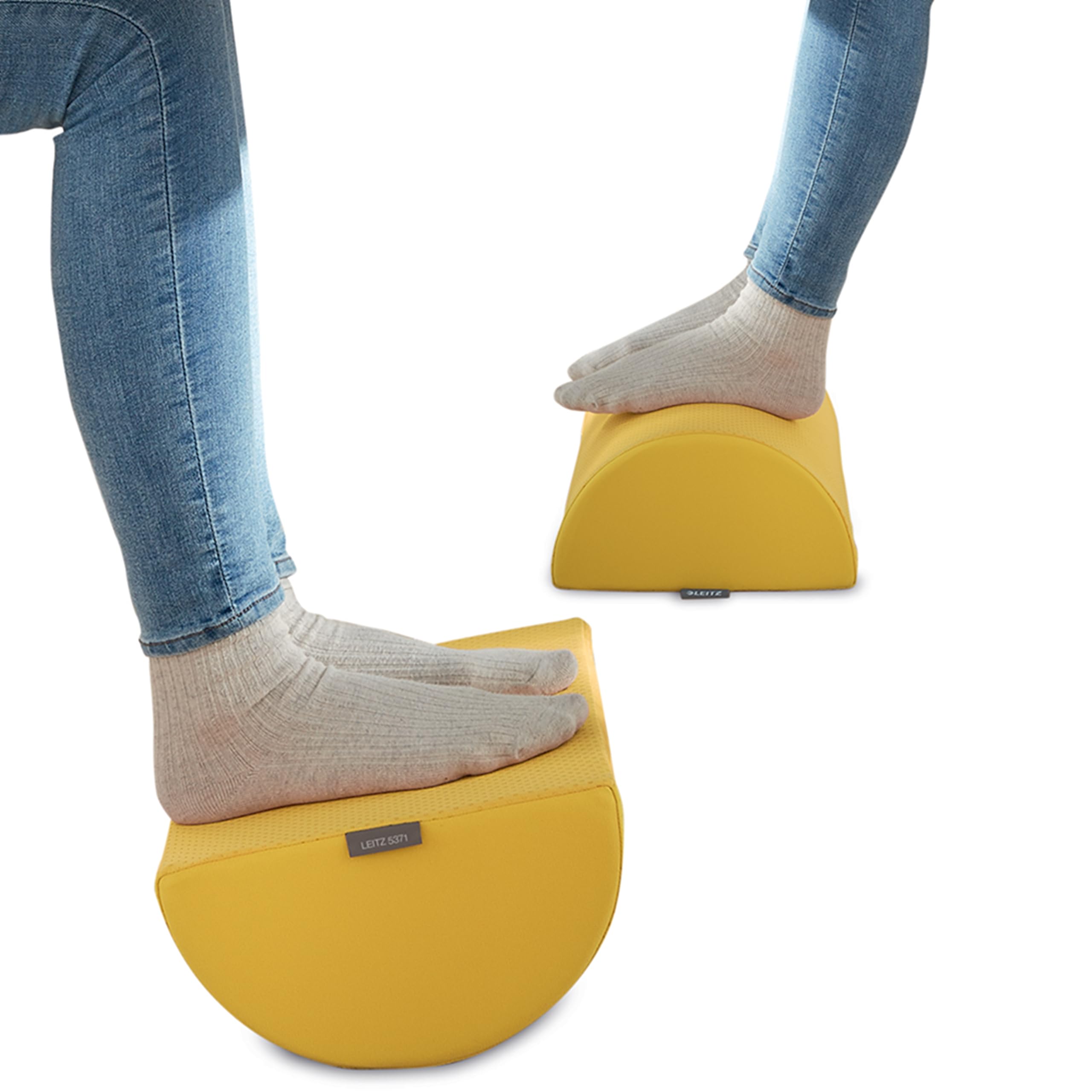 Leitz Ergonomic Office Desk Foot Rest Ankle Support Warm Yellow from B&Q