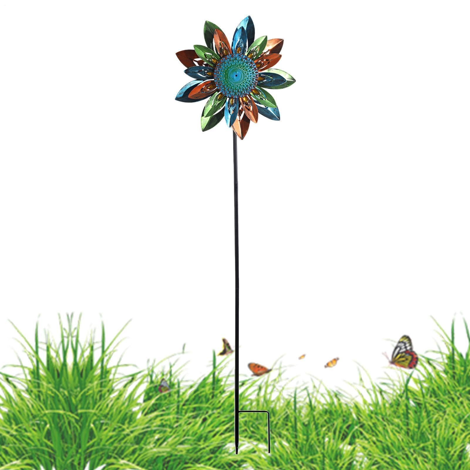 Molinillos de viento para patio, con estaca, decoración decorativa para patio, molino de viento para césped, para patio, , porche, balcón, maceta, de inauguración de la casa