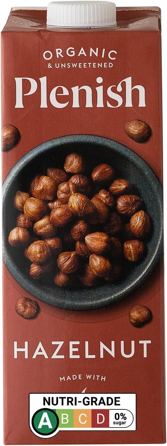 Plenish Organic Unsweetened Hazelnut Milk (8 x 1 Litre)