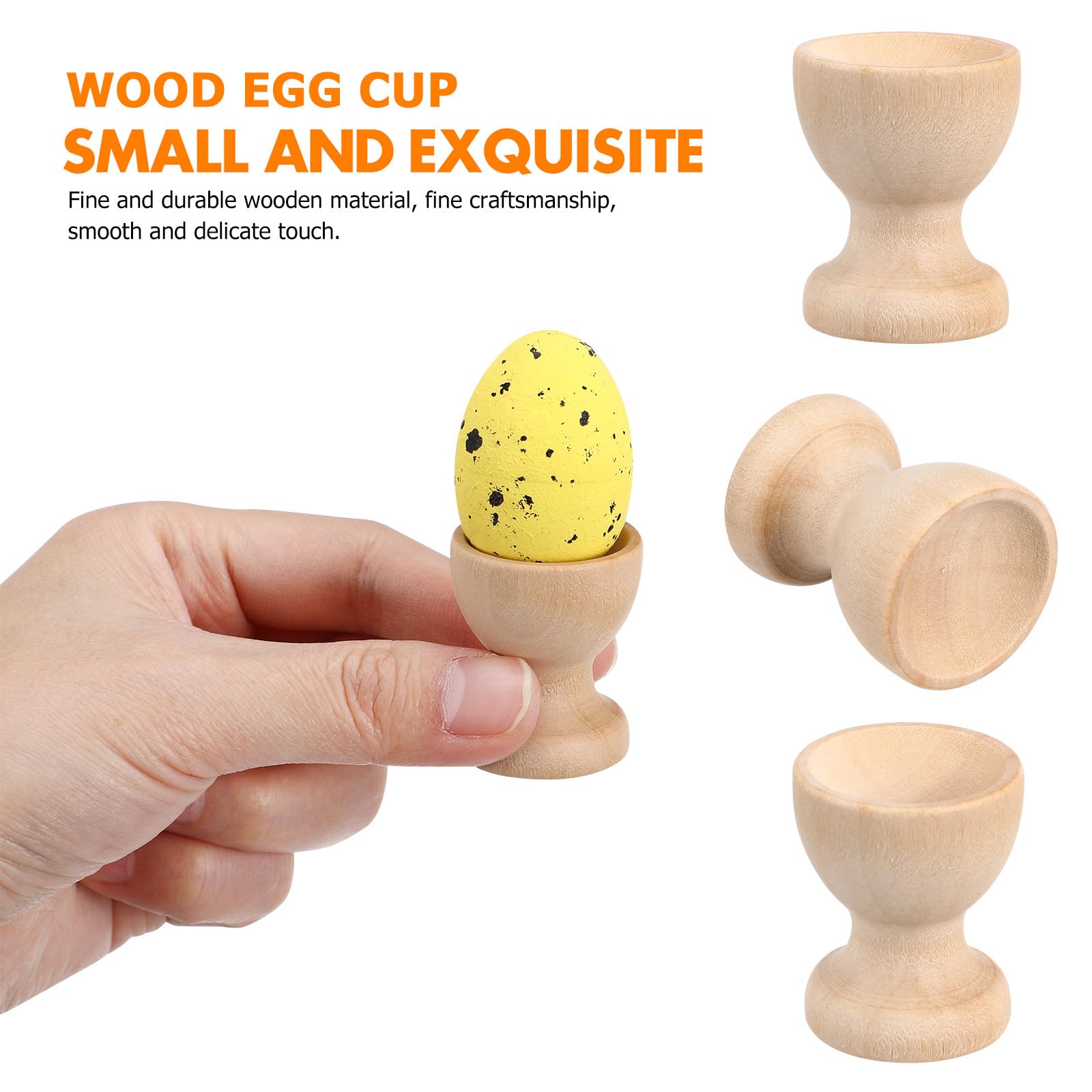 Hemobllo 24 Stück Eierbecher Holz Unbehandelt, Natürliche Eierhalter zum Bemalen und Basteln, DIY Ostereier Ständer Tischdeko, Holzbecher für Frühstückseier und Kinder Ostern Geschenke