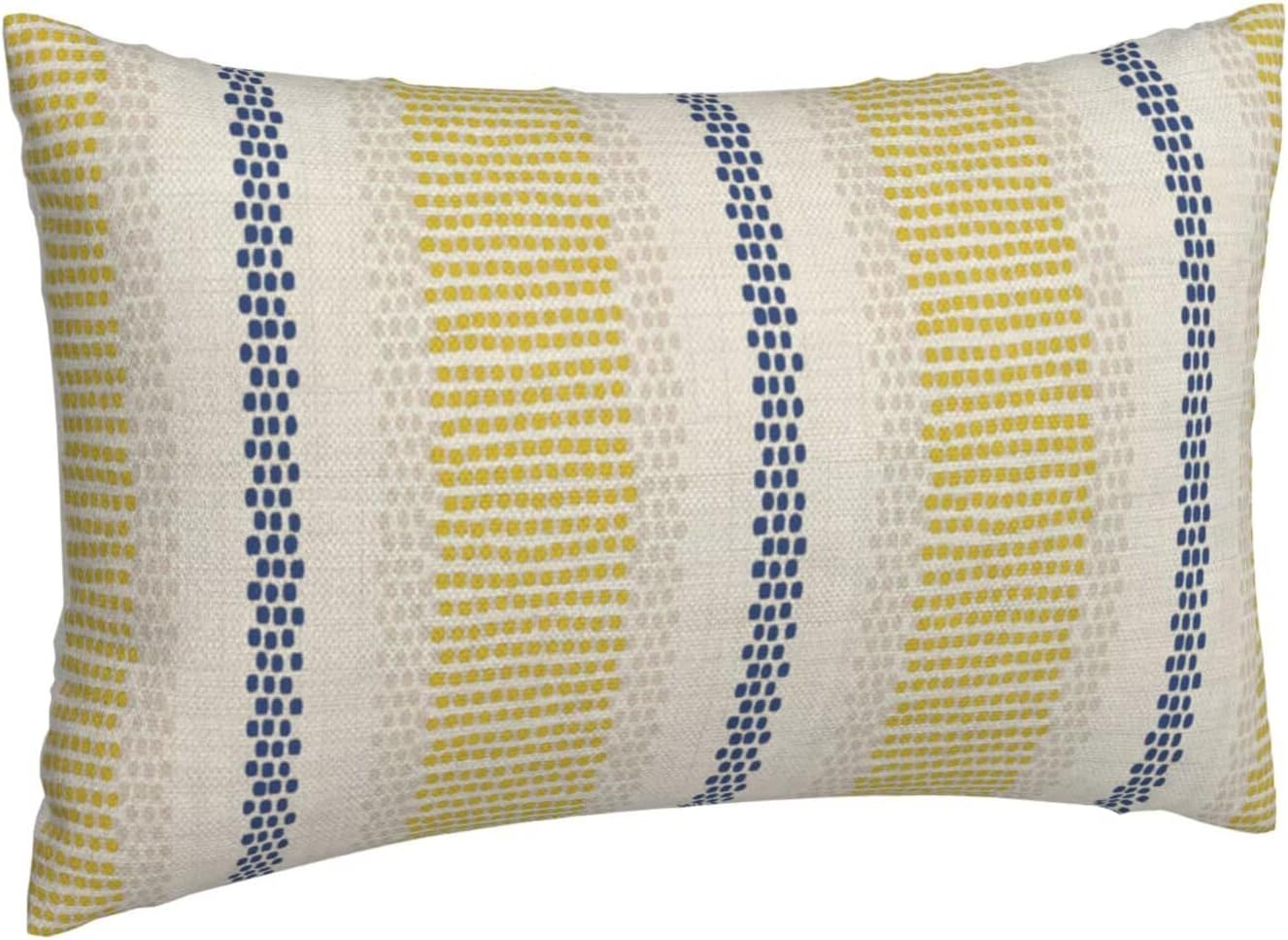 Blue Yellow Pillow Covers 12 x 20 Inch Set of 2 Boho Polka Dot Striped Decorative Outdoor Throw Pillow Covers Linen Summer Farmhouse Modern Pillowcase for Home Sofa Couch Decor image 2