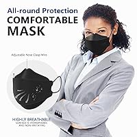 Vista 3 de LEVENIS Mascarillas KN95, paquete de 100 unidades, transpirables, cómodas y desechables, mascarillas KN95, color negro