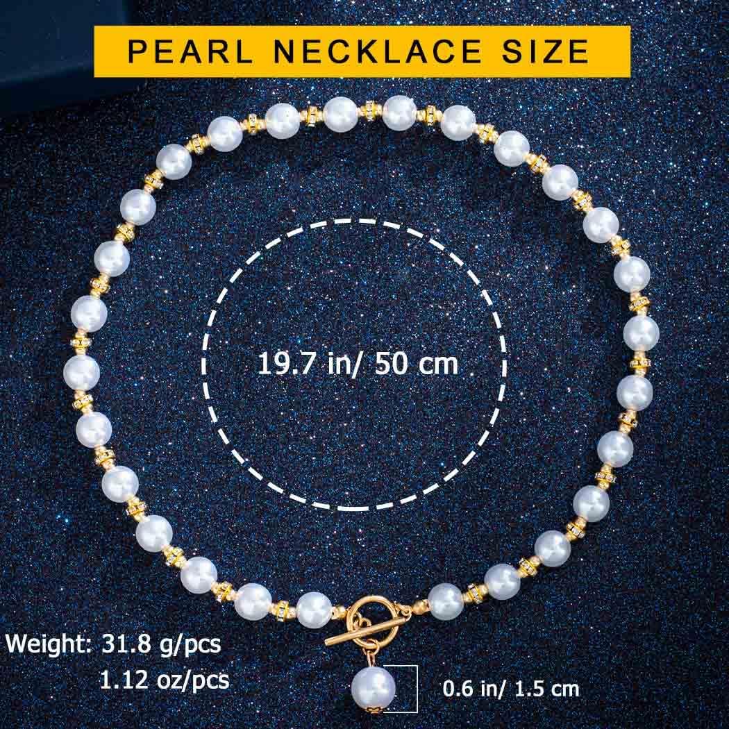 Pearl Necklaces for Women Turquoise Necklace Long Necklaces OT Toggle Clasp Necklace Chunky Choker Necklace Summer Jewelry