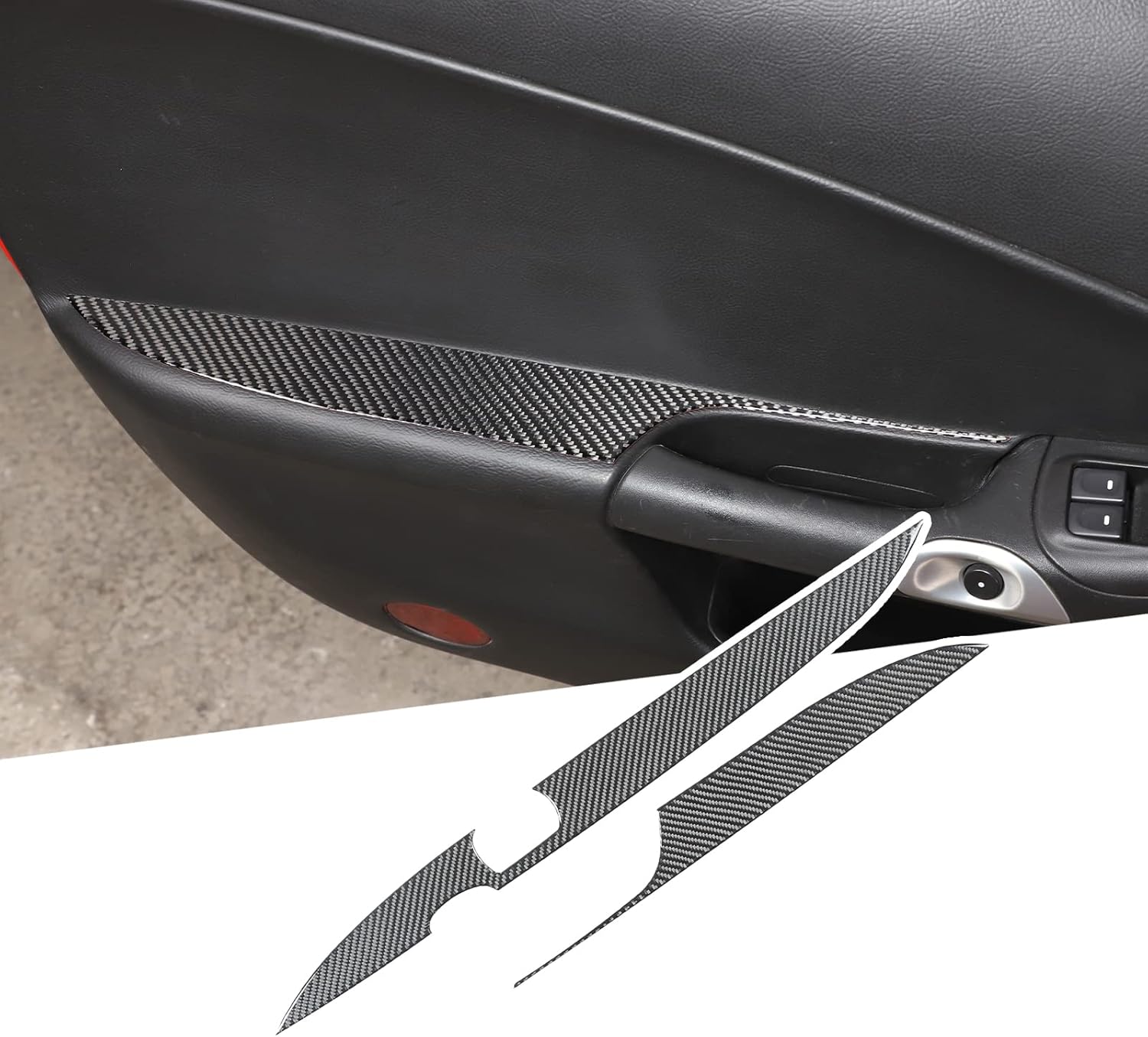 LLKUANG Real Carbon Fiber Car Door Armrest Panel Trim Cover Sticker Compatible with Chevrolet Corvette C6 Z06 ZR1 2005-2013,Car Door Armrest Panel Trim Cover, Inner Door Panel Sticker