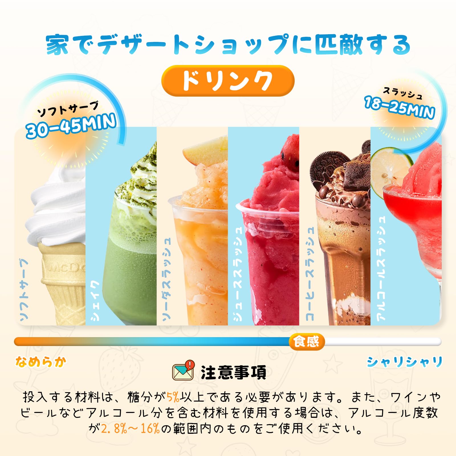 Amazon | Hanchen スラッシュマシン 卓上 2L 185W 【6in1 予冷不要 家