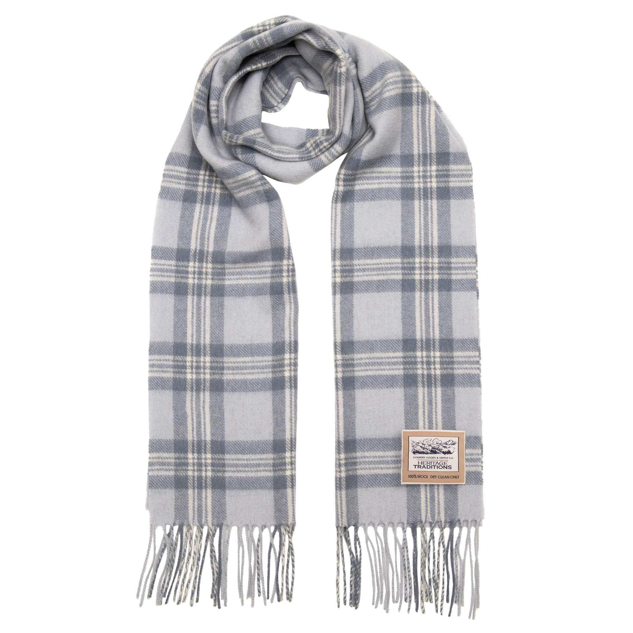Heritage Traditions 100% Wool Scarf, Warm Winter Scarf, Accessories for Women (Powder Grey)