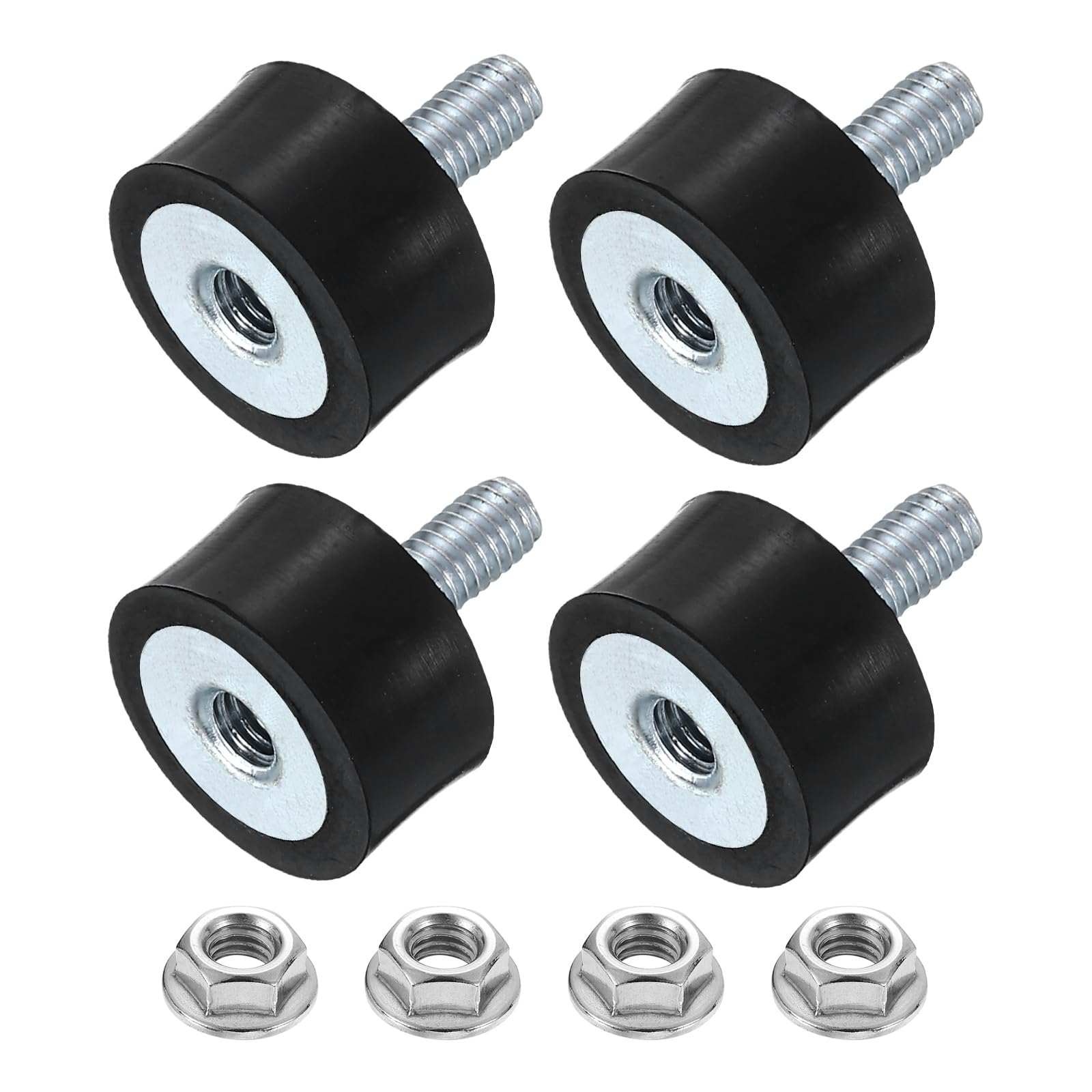 uxcell M8 Rubber Mounts, 4Pcs 30x30mm(DxH) Rubber Cylindrical Anti Vibration Isolator Shock Absorber with Lock Nut for Car Bobbin Generator Air Compressors — Amazon image 20