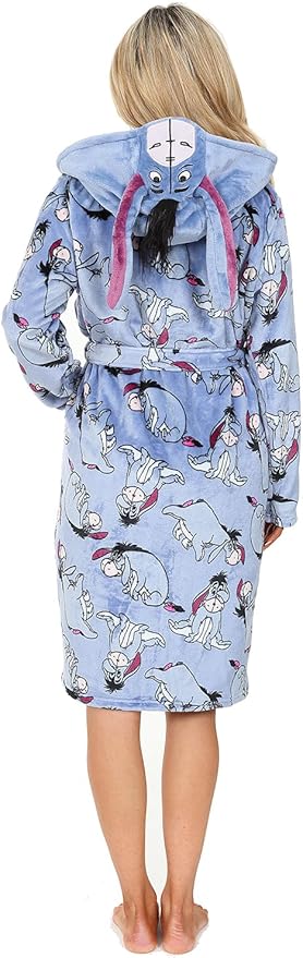 Womens Eeyore Blue Fleece Dressing Gown Fleece Hooded Ladies Robe, Blue,  16-18 : Amazon.ie: Fashion