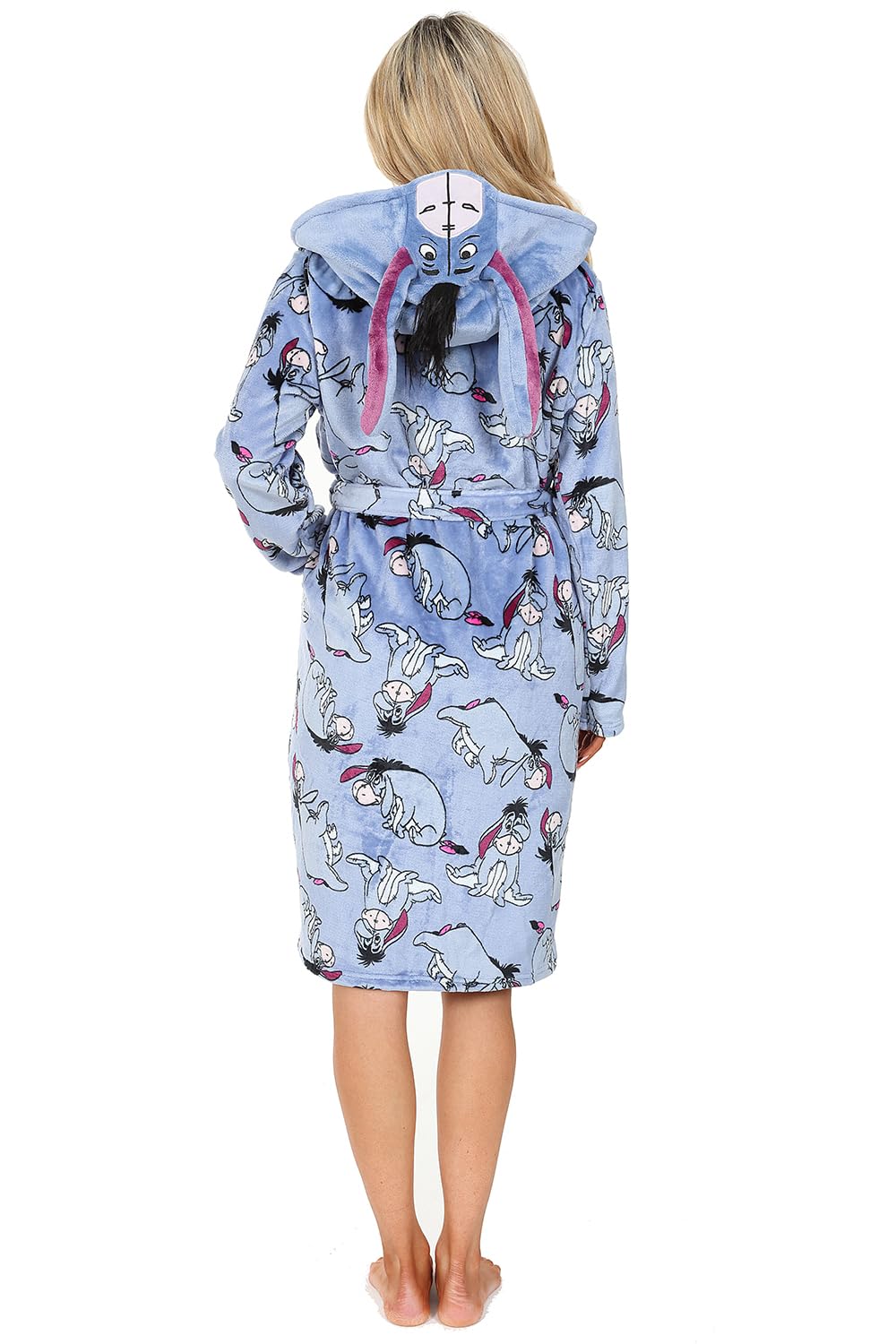 Robe de chambre Bourriquet en polaire à capuche pour femme Bleu