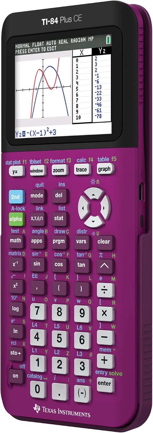 Texas Instruments TI-84 Plus CE Plum Graphing Calculator