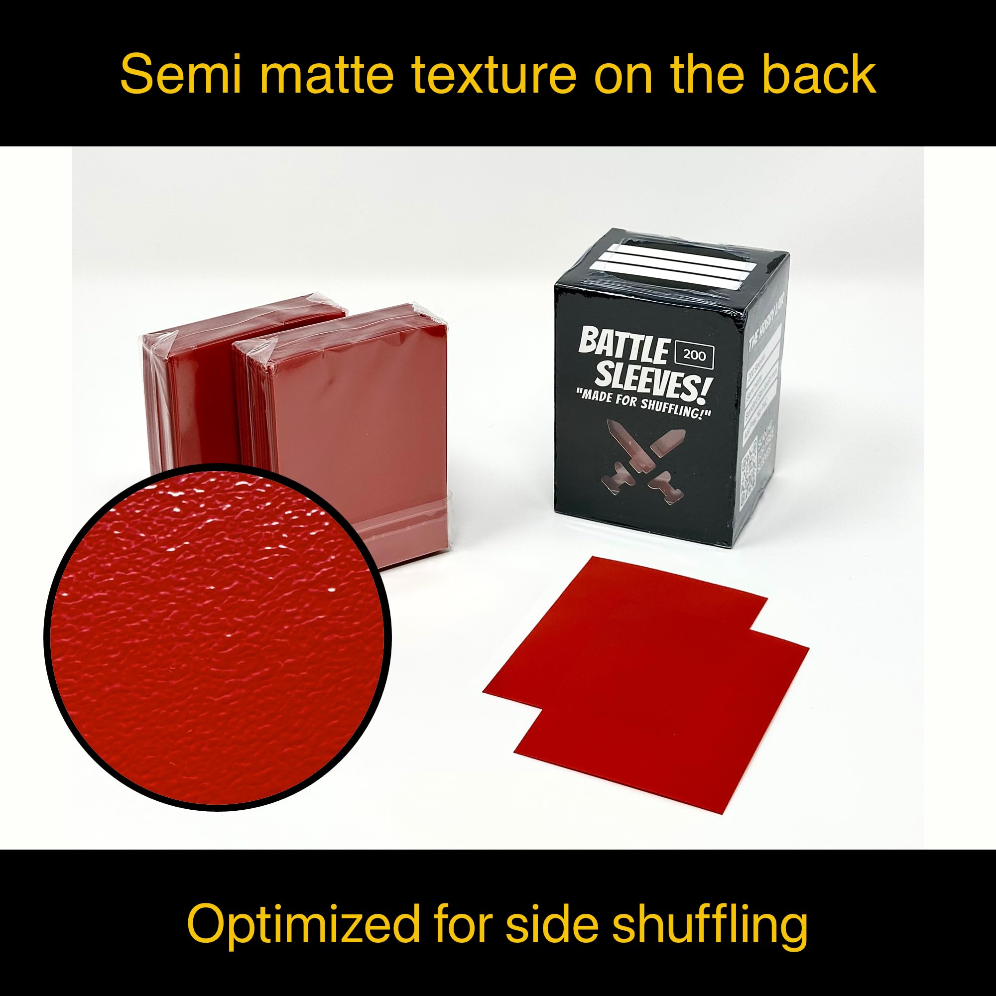 Battle Sleeves! Semi Matte for Standard Sized Trading Cards | Super Easy to Shuffle! | 200 Count