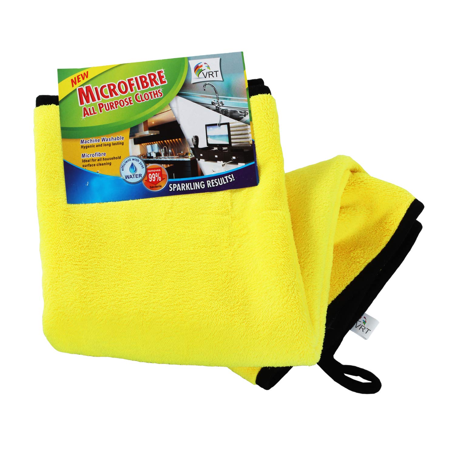 vrt VRT® Microfiber Car Cleaning, Detailing & Polishing Cloth 800 GSM, 80x50cm (Yellow) Pack of 2-picture-4