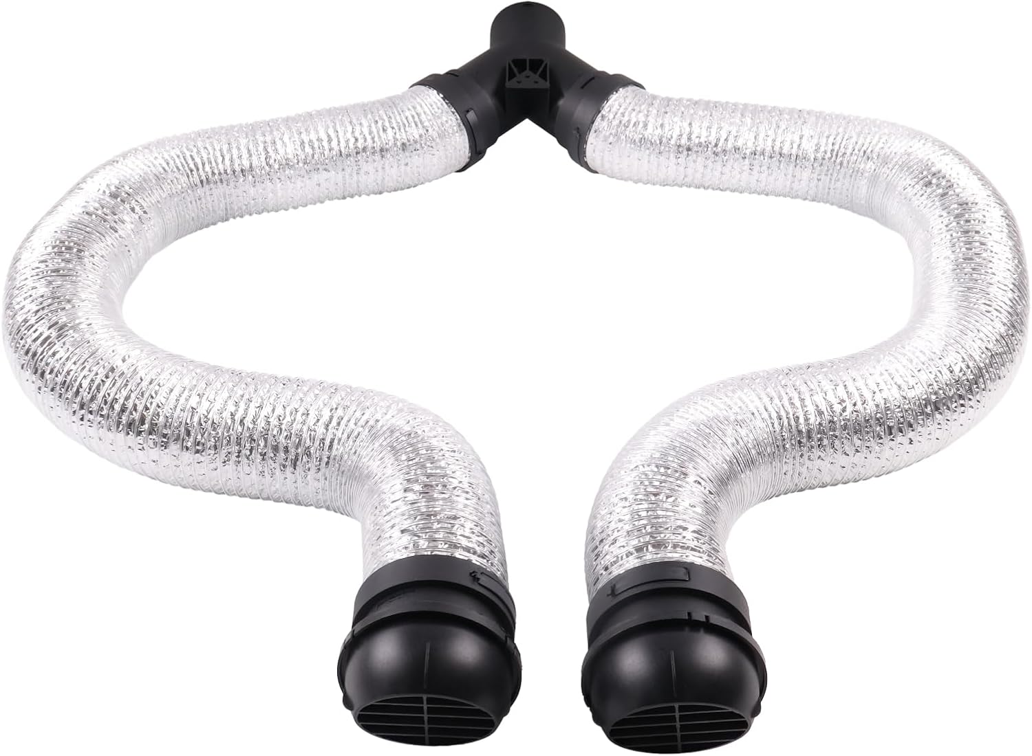 ZTUOAUMA 75mm Y-Branch Connector Dual Air Duct Outlets Auxiliary Aluminium Foil Hose Kit Compatible with Eberspacher Airtronic D4 D5 Webasto Air Top 3500 5000 and More 5KW 8KW Diesel Parking Heaters