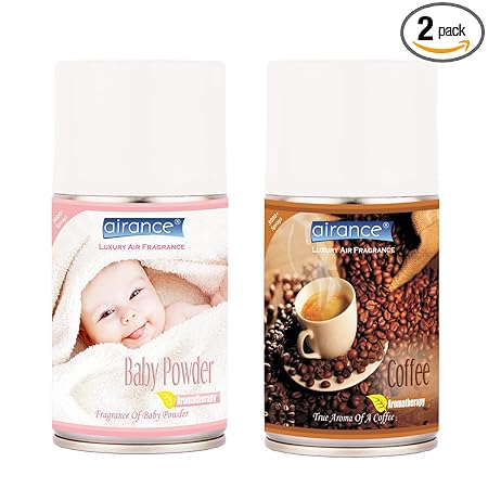 Airance Room Fresheners For Home Baby Powder & Coffee - 250 ML - 3000+ Sprays - Fits Almost All The Dispensers