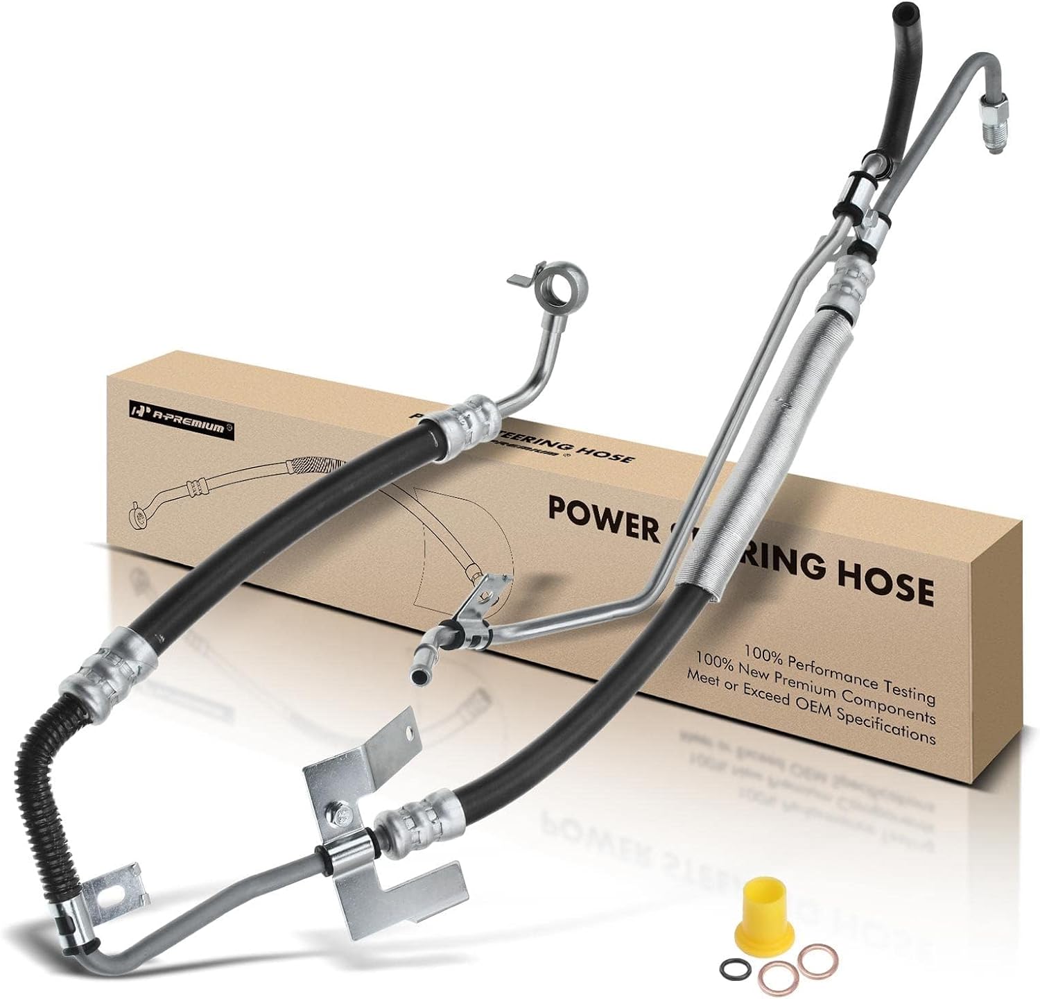 A-Premium Power Steering Pressure & Return Hoses Line Assembly Compatible with Toyota Sienna 2004 2005 2006, 3.3L AWD, with O-ring & Washer, Pump to Gear and Gear to Pipe