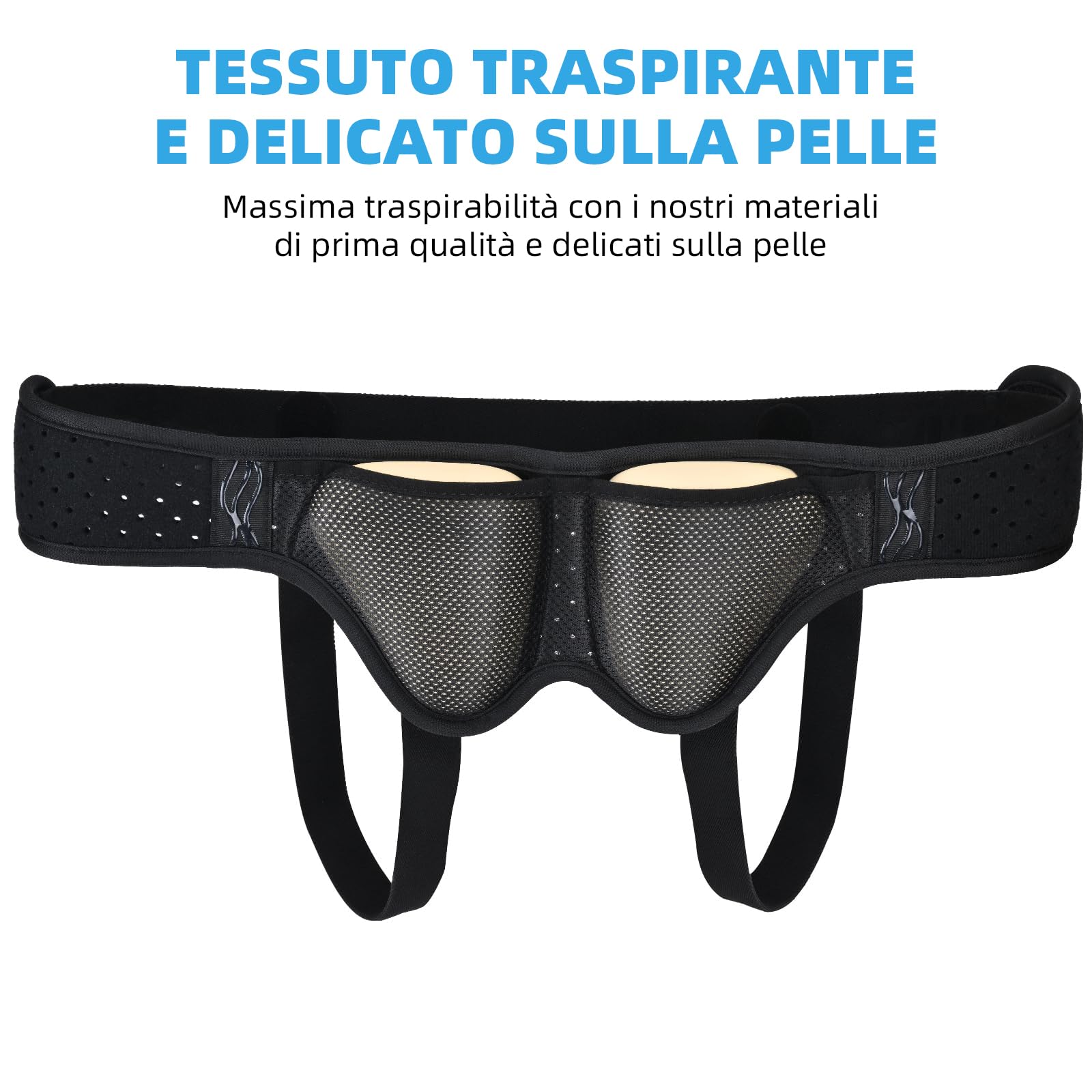 Tenbon Cintura per ernia per uomini e donne Cintura per ernia regolabile flessibile Supporto per ernia Sollievo dal dolore con 2 cuscinetti di compressione rimovibili (L)