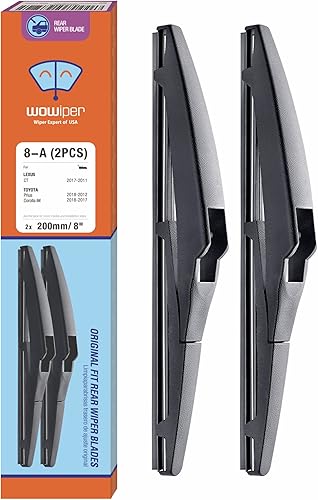 Escobillas de limpiaparabrisas trasero de 8 pulgadas (8-A) de repuesto para Toyota Prius 2019-2012 Prius C 2016-2012Lexus CT 2017-2011Scion xD