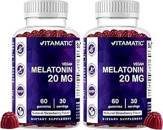 Vitamatic Melatonin 20mg Gummies for Adults, 30 Servings - 60 Count - Non-Habit Forming Supplement (Pack of 2)