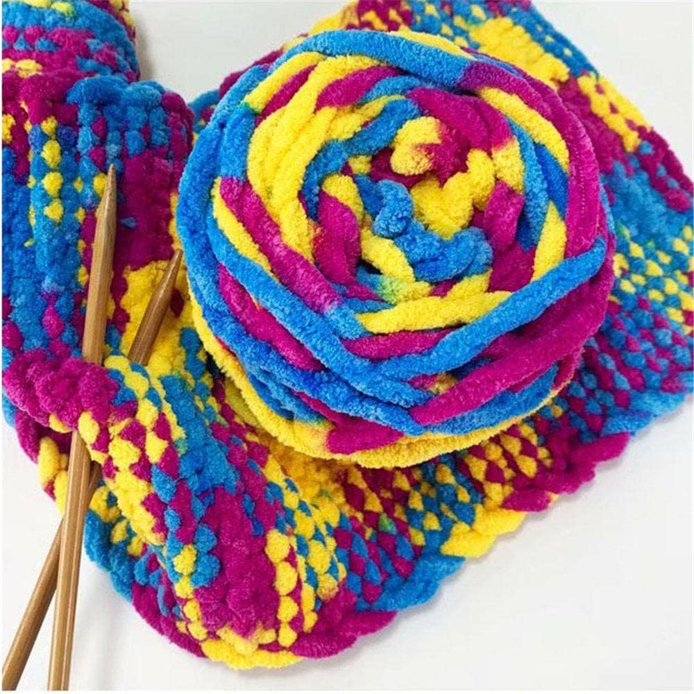 Yarn,Knitting Yarn， Coral Fleece Yarn Knitting Crochet Yarn Soft Plush Thread Hand-Knitted DIY Rope for Blanket Cushion Toy Making(#a)